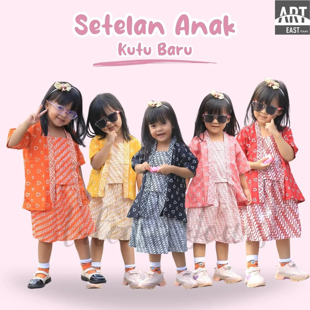 COD Setelan Kebaya Kutubaru Anak Rok Pendek Motif Jumputan Mix Parang Seragam Sekolah PAUD TK SD