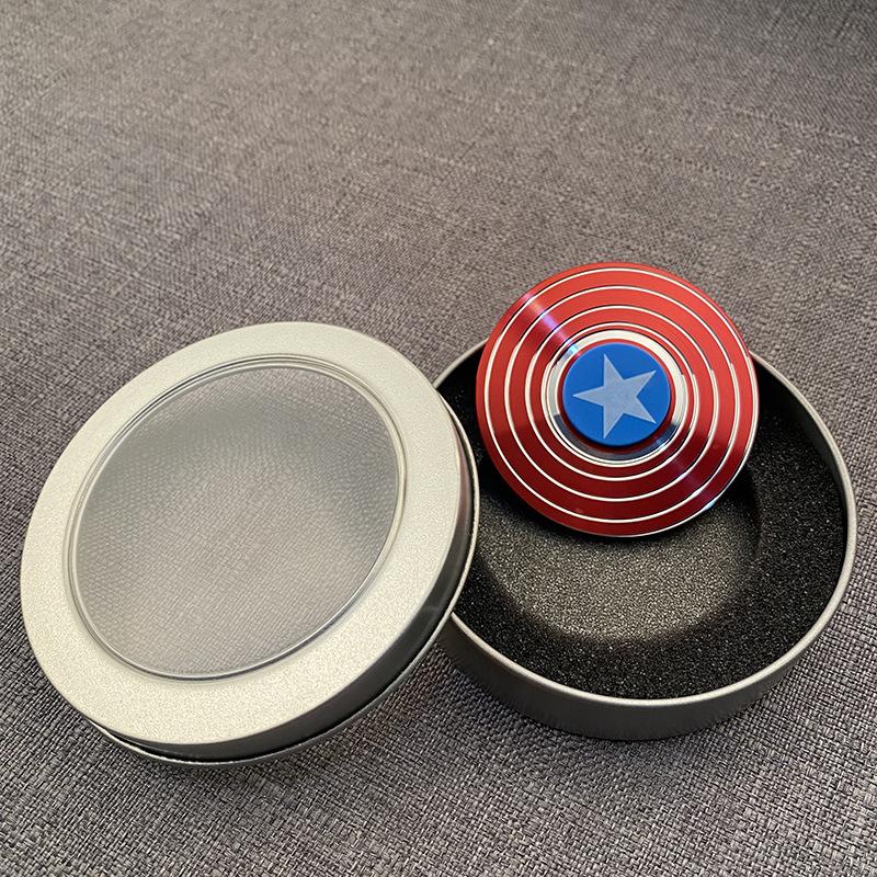 Product Introduction of Spider-Man Captain America Shield Fidget Spinner Metal Finger Spinner Toy for College Students Cool Stress Relief 5