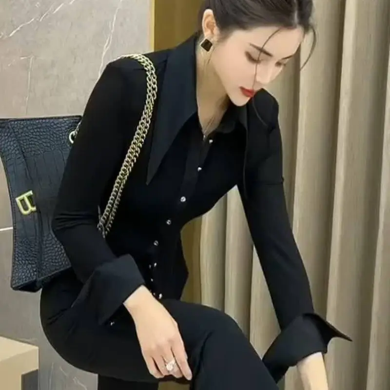 Áo Sơ Mi Xanh Lá Cây, Dành Cho Nữ, Áo Cánh Dài Tay, Mỏng Vừa Vặn, Phong Cách Hàn Quốc, Thời Trang Mới, Thích Hợp Mặc Công Sở, Áo, 2024 3