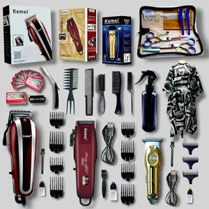 PAKET PROFESIONAL ALAT CUKUR LENGKAP ORIGINAL KEMEI || BARBERSHOP SALON PANGKAS RAMBUT