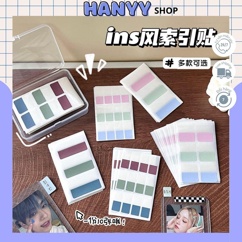 Set Giấy Note Đánh Dấu Trang Màu Morandi  - Hanyyshop