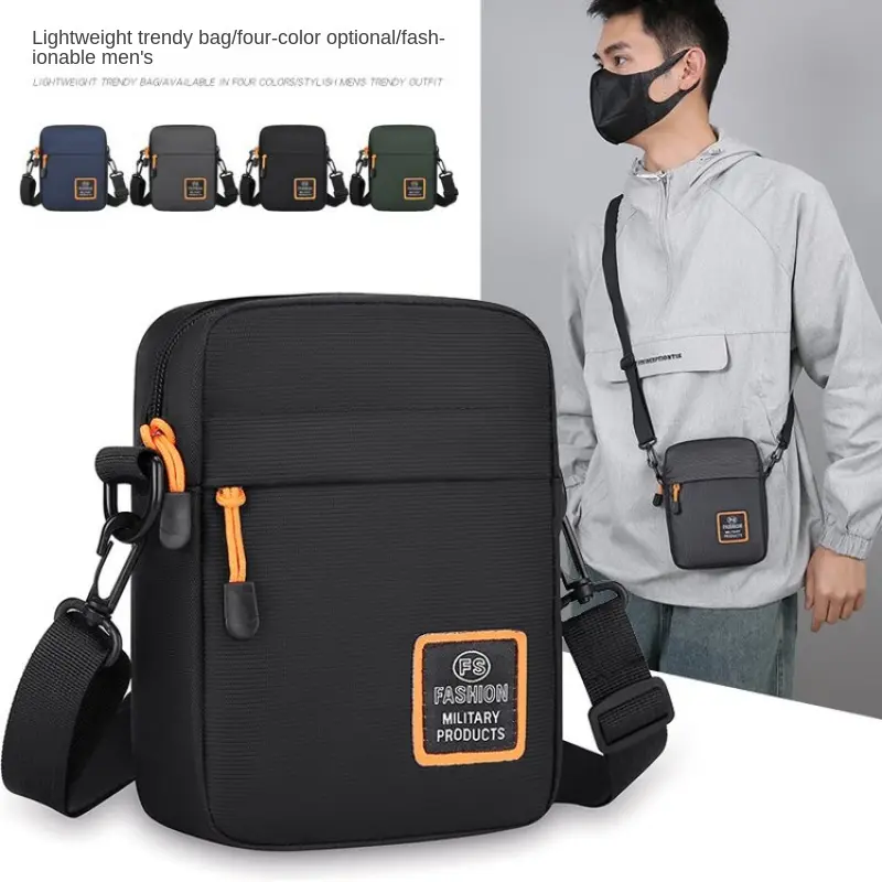 Fashion Men Crossbody Bag Multi Layer Shoulder Bags For Boys Earphone Jack Design Handbags