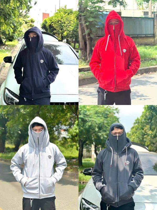 Áo Khoác Hoodie Zip - Áo Khoác Nỉ Nam Nữ 2 Mũ TAHO Chống Nắng Form Rộng.