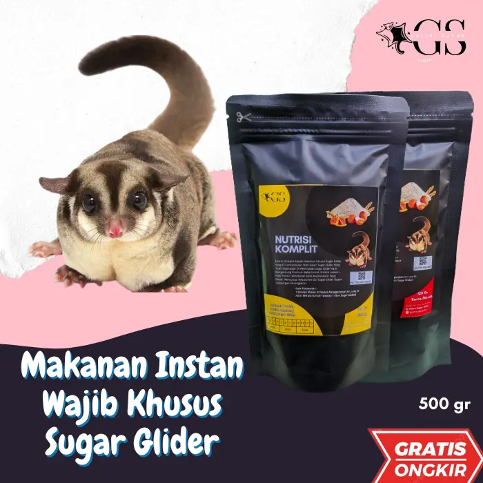 Nutrisi Komplit Makanan Praktis Harian Langsung Seduh Sugar Glider 500gr 0