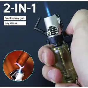 Korek Api Micro Gas Torch Flame Butane Tin Windproof Powerful 7MK2AF