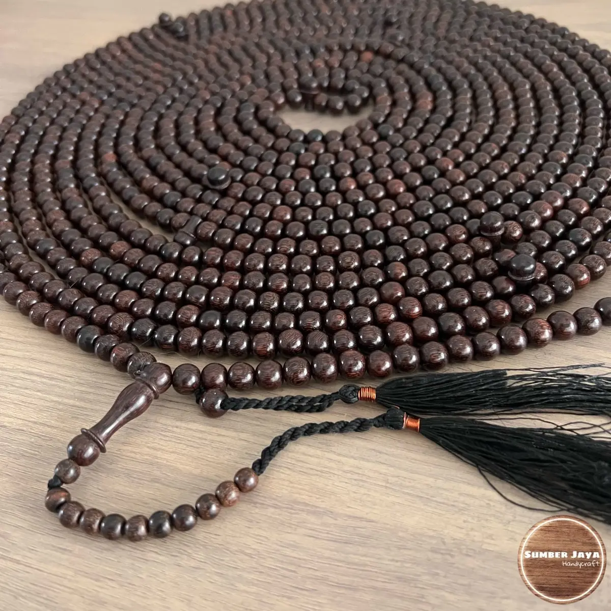 Tasbih 1000 butir Kayu Gali Asem 8 mm Muslim