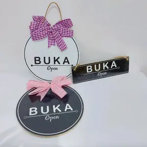 [COD]Handmadeku-Dekorasi Gantungan Tulisan Buka Tutup Bolak Balik Tali