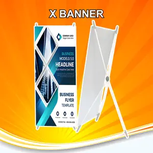 Rangka X Banner Impor Display Promosi Iklan Standing Frame 60 x 160 cm