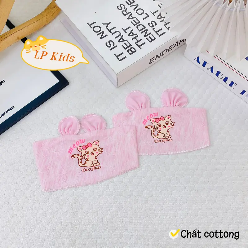 Combo 3/5 Che Thóp Cho Bé Sơ Sinh Cotton Tai Thỏ Họa Tiết Dễ Thương CT01 7