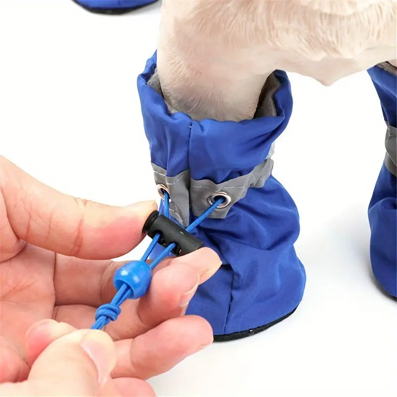 4pcs/set of dog paw protectors, waterproof dog boots with elastic buckles to protect pet PAWS and keep them dry, dog shoes for small dogs 0