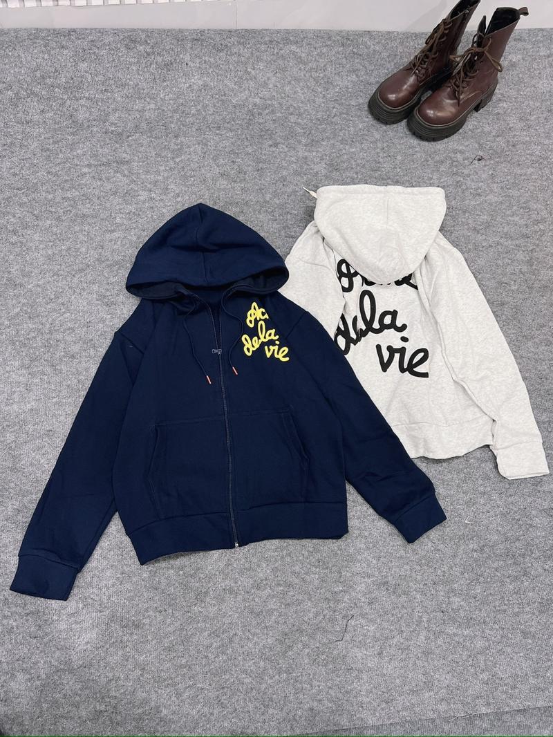 Product Introduction of Áo khoác nỉ ngoại in chữ khoá kéo có nón an877 unisex nam nữ 15