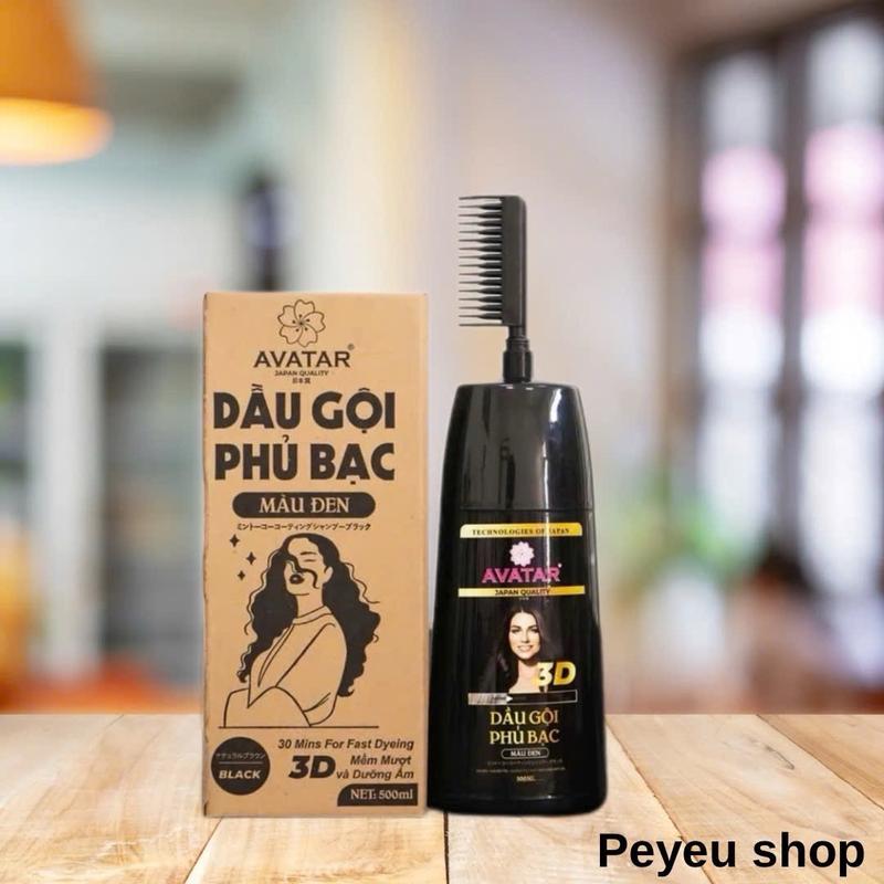 [ lượt gội ] dầu gội phủ Bạc màu đen nhân sâm thảo dược thiên nhiên avatr  500ml [ chỉ cần 25p là có mái tóc đen tại nhà]+ bao tay