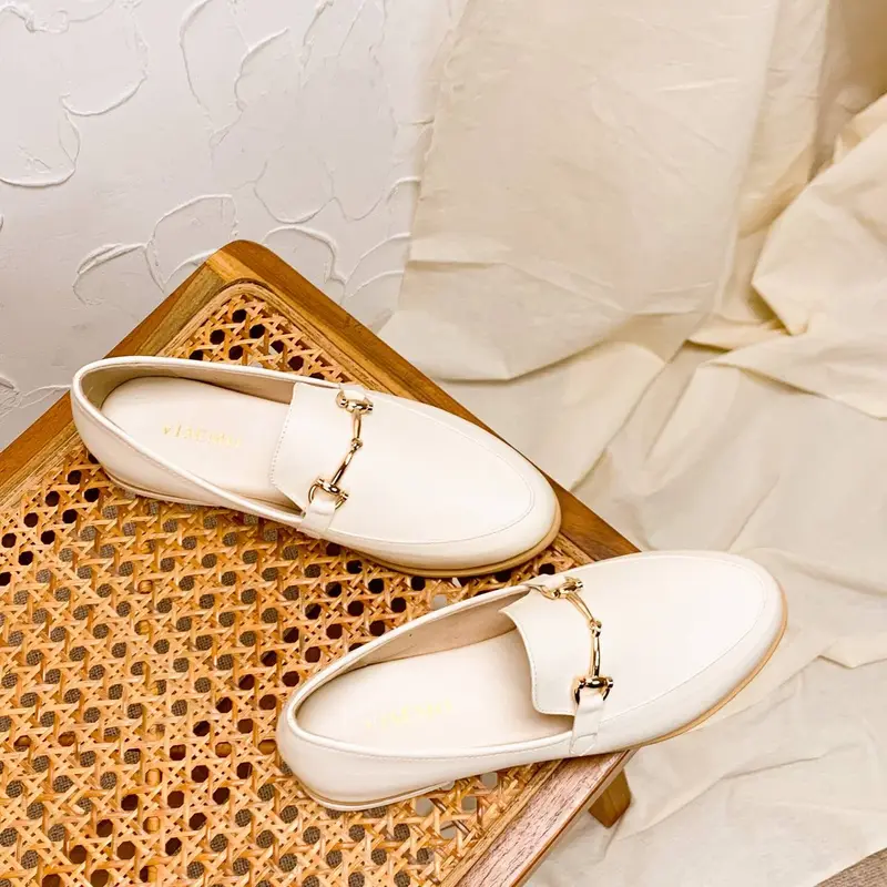 Vimemo Zenna - Sepatu Loafers Vintage Minimalist Slip On Shoes | Sepatu Kerja Wanita 4