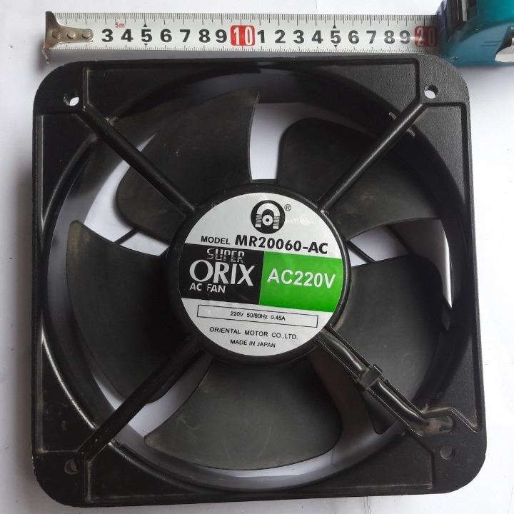 Quạt Hút Gió Quạt Thông Gió Hút Mùi Tản Nhiệt 20x20cm ORIX 220V Vuông 20cmx20cmx6cm