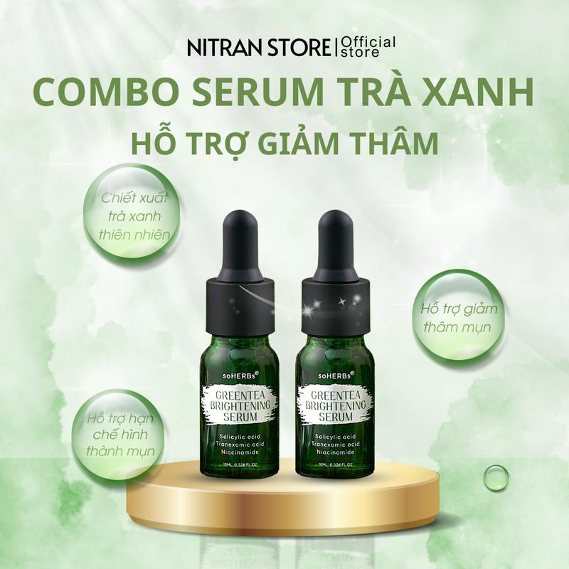 Combo 2 Tinh Chất Trà Xanh Hỗ Trợ Làm Mờ Thâm Giảm Mụn Dành Cho Tất Cả Các Loại Da - 20ml Skincare Nữ Women Chăm Sóc Da Chăm Da Đón Tết
