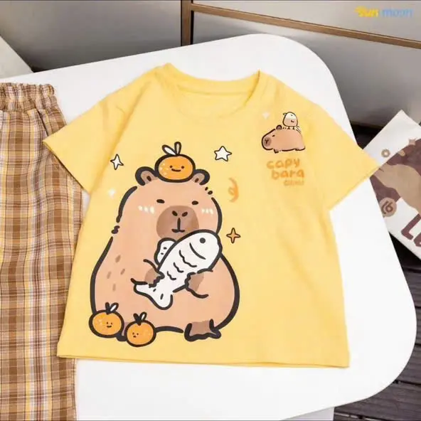 Bộ Áo Thun Quần Xuông Kẻ Sọc Họa Tiết Labubu Dành Cho Bé Gái Từ 13-44kg Chất Liệu Thoáng Mát, Mền Mịn Set Đồ 4