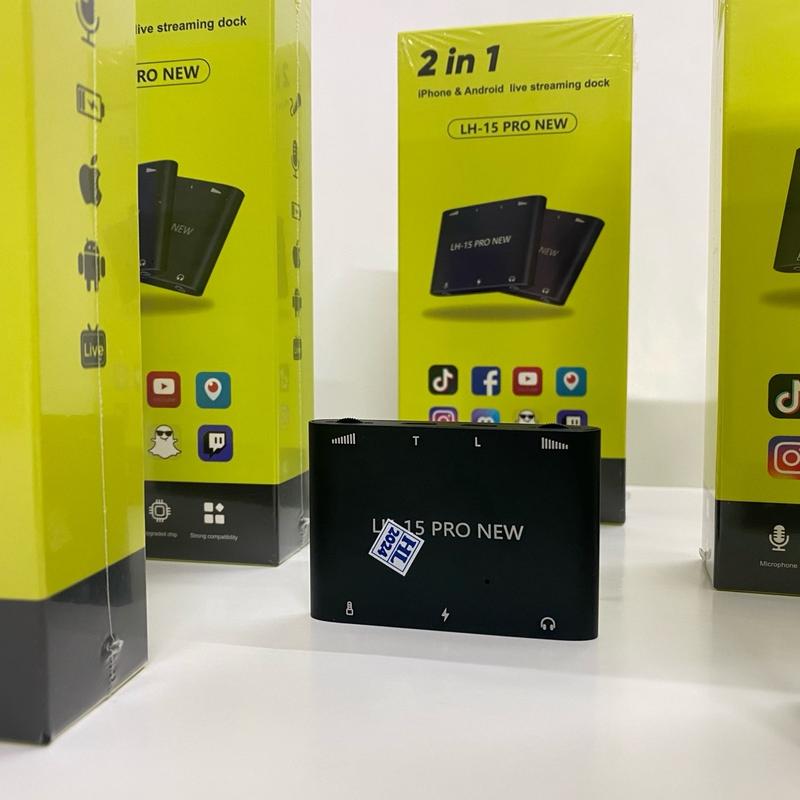 Box LT15 livestream STEREO mới nhất LT15 PRO  bản nâng cấp 2024, Dùng cho IP và Type C đầy đủ dây kết nối màu đen Phụ Kiện USB Type-C Multicoloured