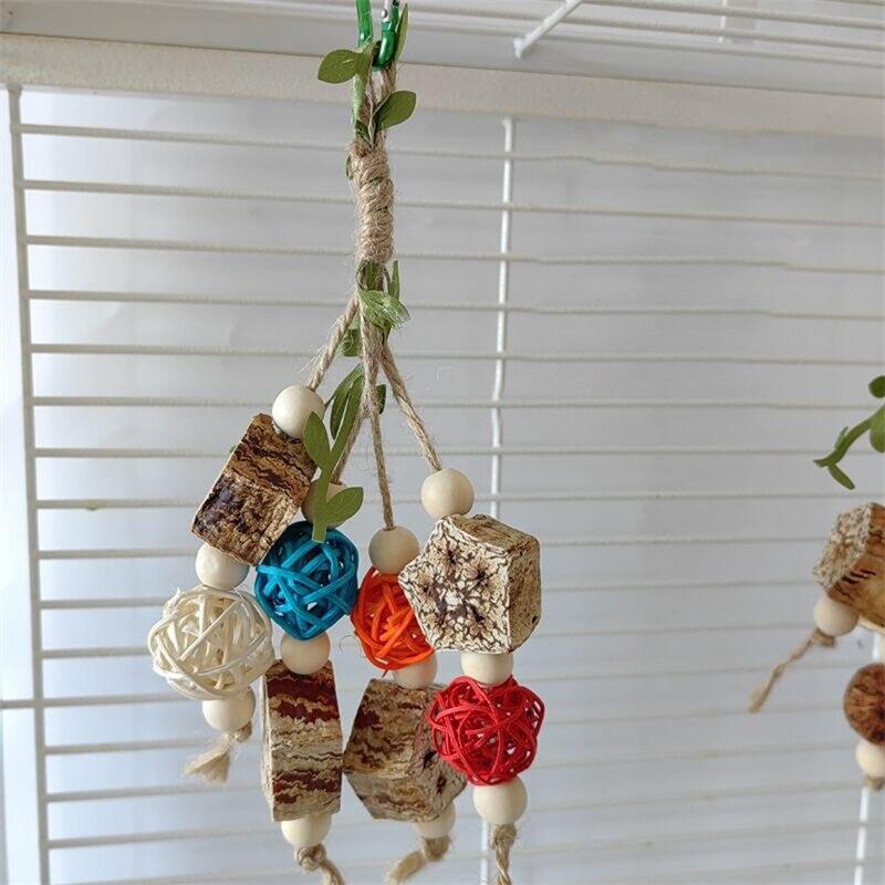 Colorful Hanging Parrot Bird Molar Toy Articles Parrot Bite Pet Bird Toy for Parrot Training Bird Cage Hanging Swing Biting Toys EP 7