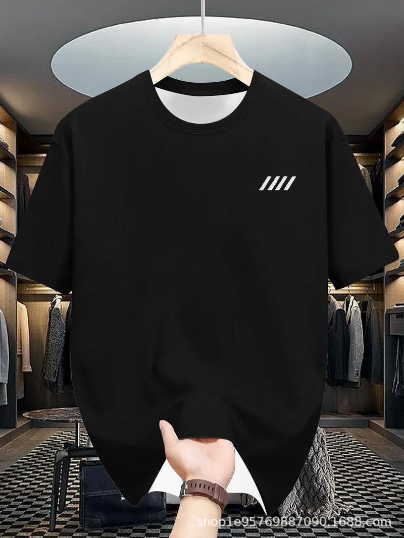 Product Introduction of Men's Casual Crew Neck T-Shirt, 100% Polyester Knit Fabric, Comfortable, Boston Print, Slightly Stretchy, Summer Short Sleeve Shirt, Versatile and Easy to Maintain, Regular Fit 16