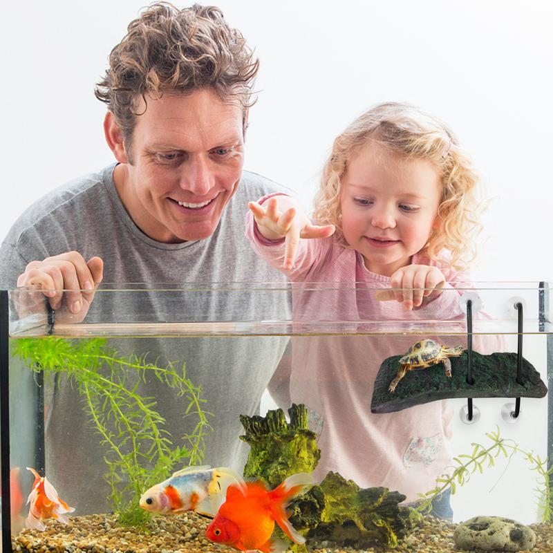 Turtle Lifting Platform Aquarium Ornament Simulation Bark Turtles Terrace Float Tortoise Floating Fish Tank Decorations Environmentally Friendly Foam Material 18.5X12.5X17CM Green 1