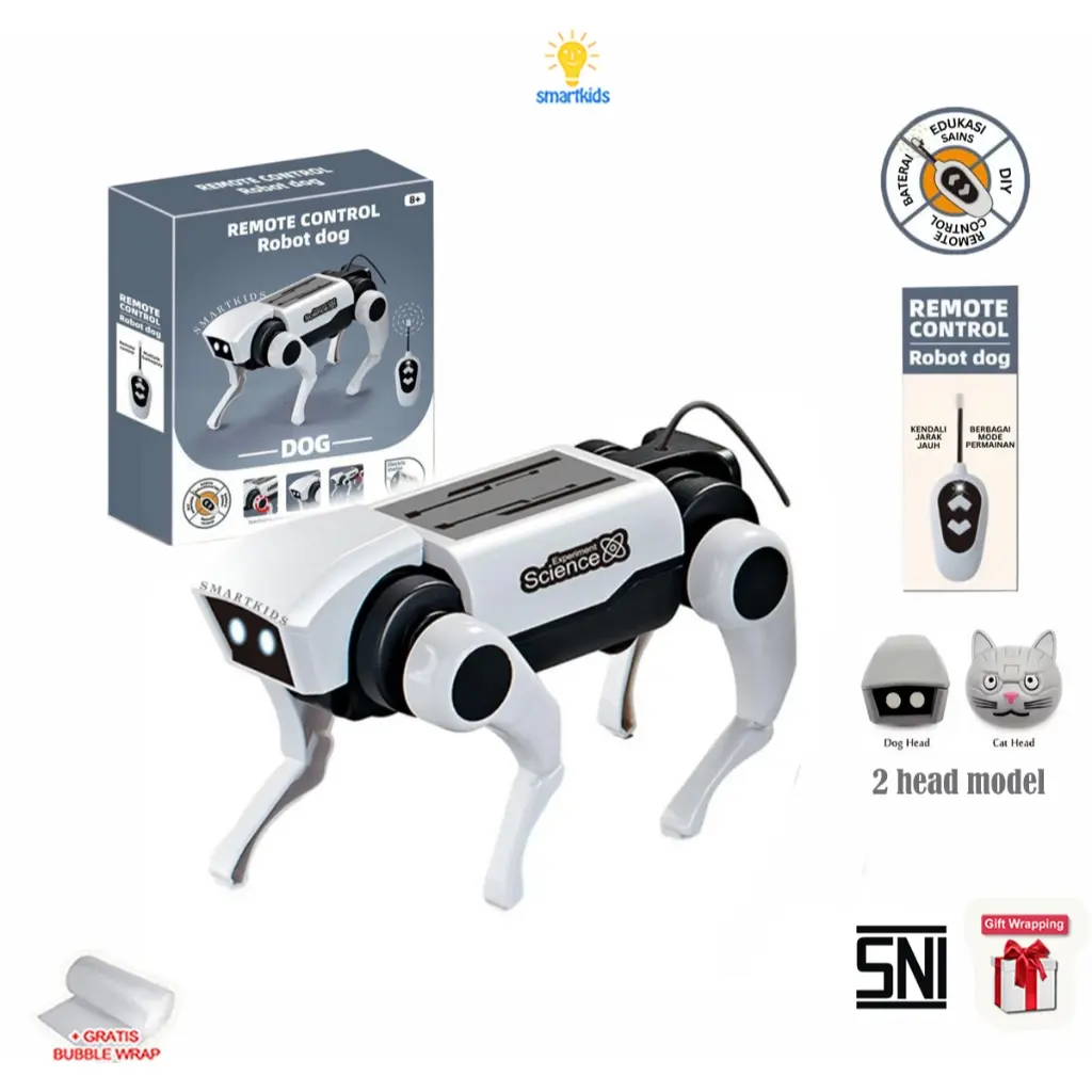 Mainan Edukasi DIY 2-in-1 Remote Control Robot Dog & Cat RC Rakit Robot Pintar Anjing Kucing STEM Anak Sains Science Toy Kado Ulang Tahun