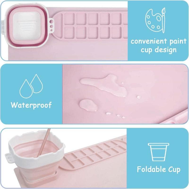 Silicone Painting Mat, 1 Count Waterproof & Washable Painting Pad, Art Supplies for Home School Students 4