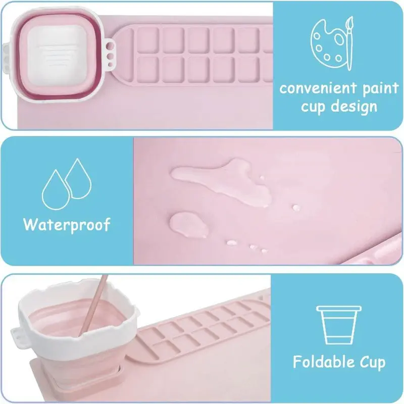 Silicone Painting Mat, 1 Count Waterproof & Washable Painting Pad, Art Supplies for Home School Students 4