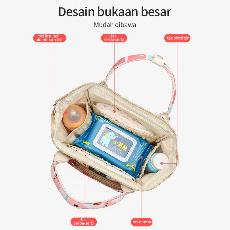 LAKOE Tas Bayi Multifungsi diaper bag / tas Perlengkapan bayi pink bags Biru 3
