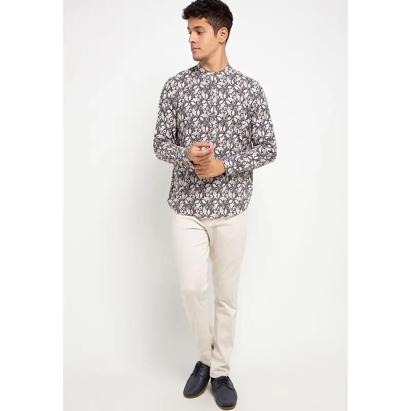 MOC Kemeja Koko Lengan Panjang Pria LEY-CREAM 3
