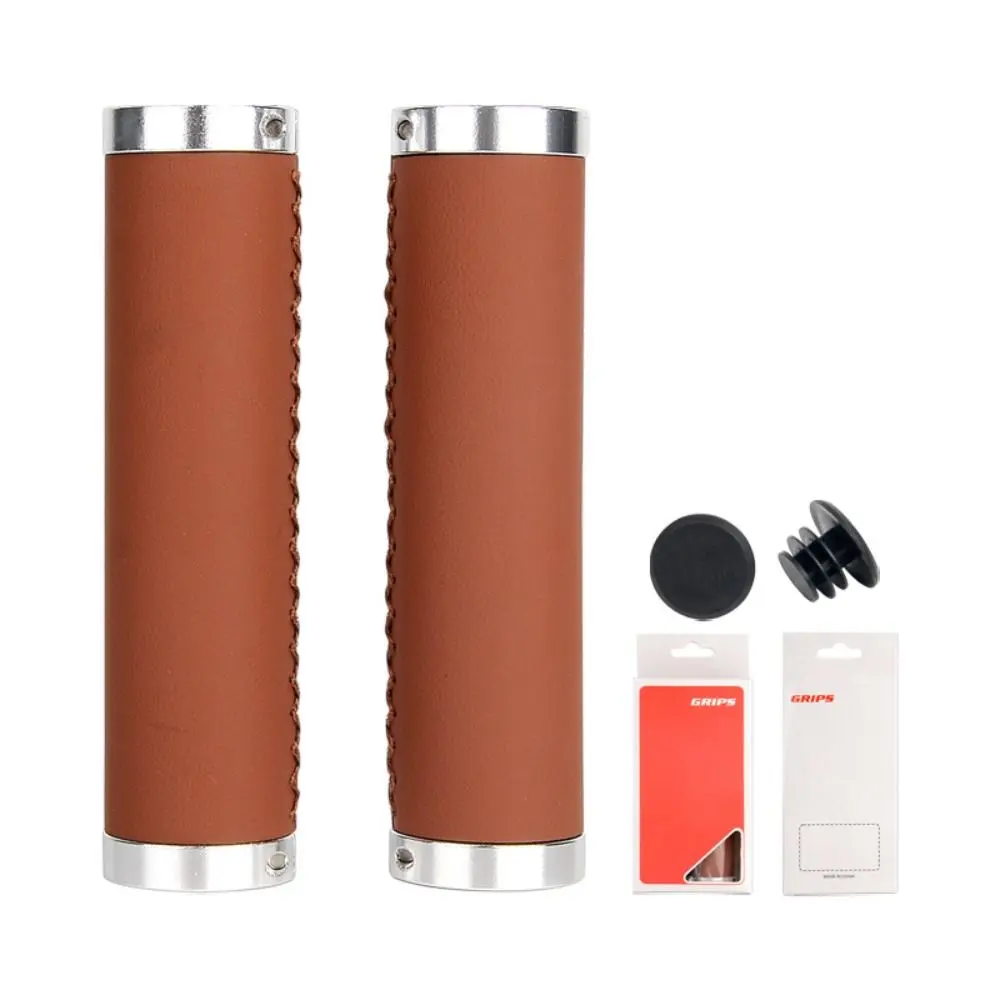 New PU Leather Bicycle Handlebar Grips 8 Colors Anti-slip Bike Handle Grip Bike Cover Protecting