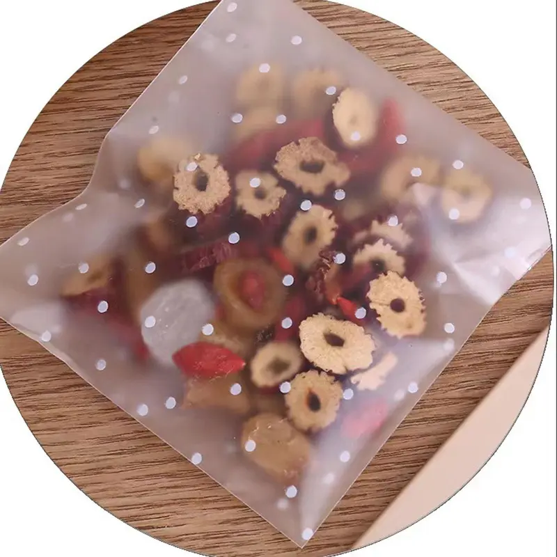 Thank You Design Cookie Bag (100pcs), Polka Dot Pattern Packaging Bag, Self Adhesive Dessert Bag, Clear Biscuit Bag For Baking, Kitchen Utensils & Gadgets 2