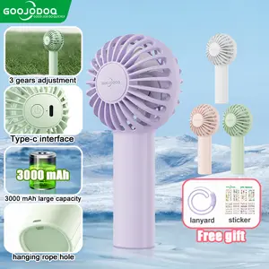 【GOOJODOQ】 3000mAh KIPAS ANGIN MINI GENGGAM Cute / Kipas Lipat PORTABLE / Mini Fan Pc