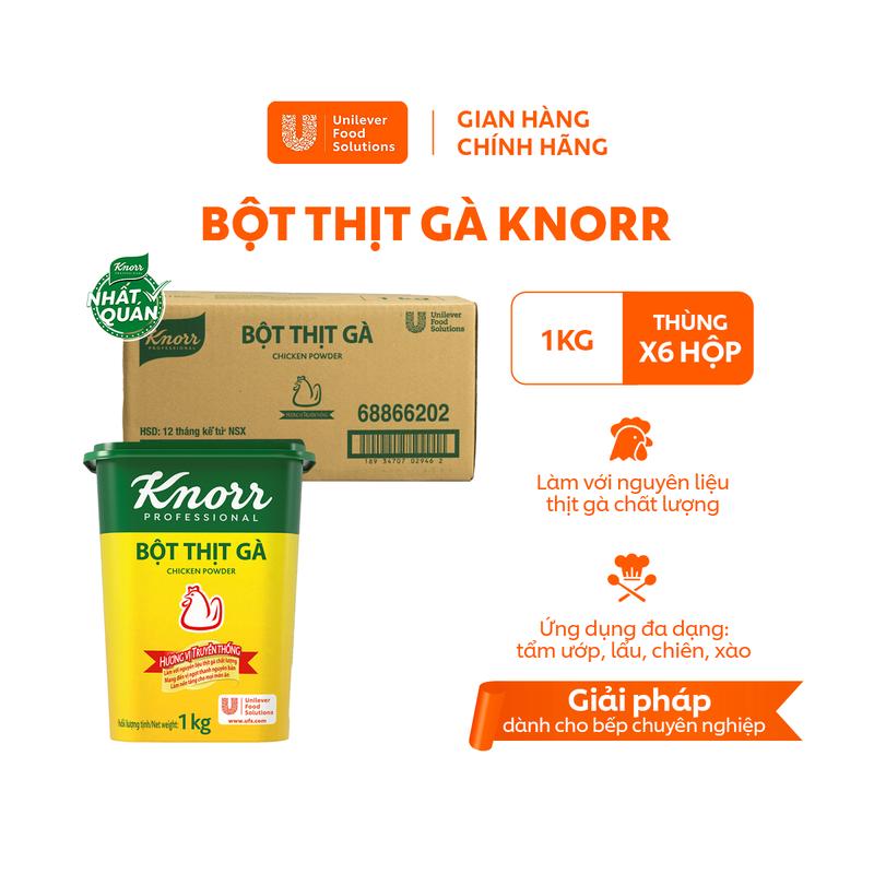 Thùng 6 Hộp Bột Thịt Gà Knorr Professional 1kg - Chuyên Dùng Cho Nấu Ăn