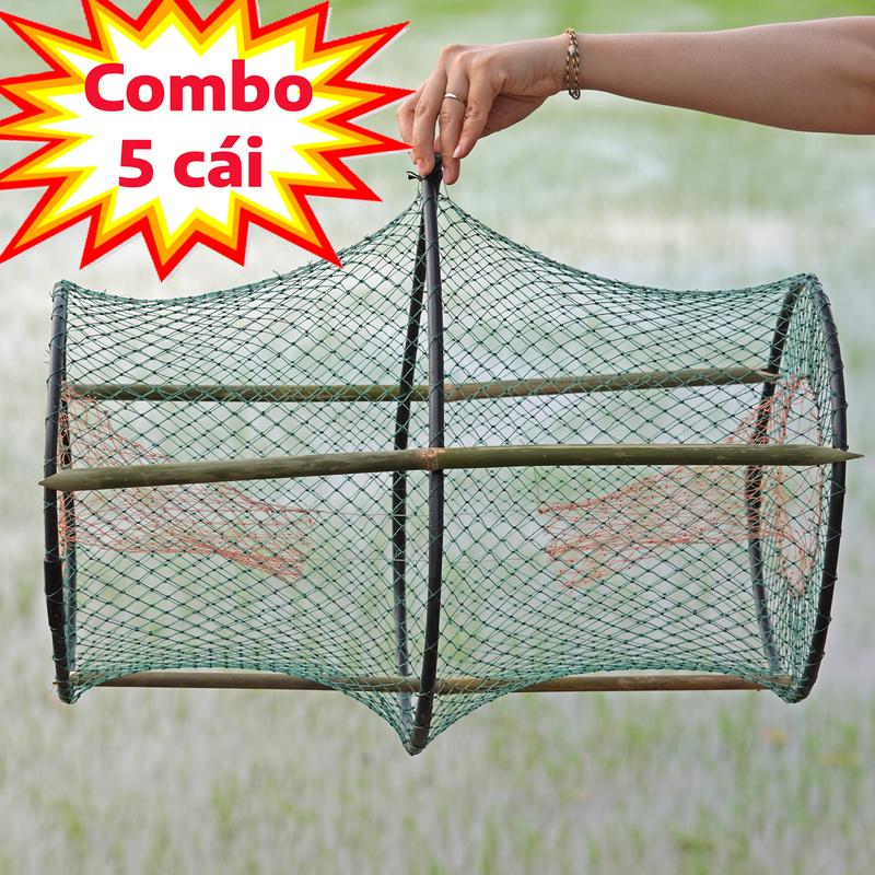Combo 5 Cái Lờ Cá Cải Tiến Vành Nhựa Kích Thước 31x52cm