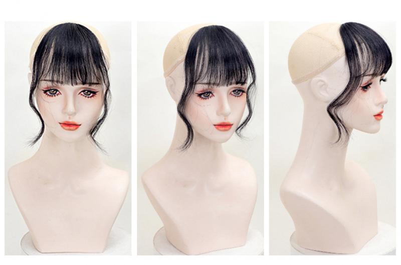 Product Introduction of Bangs Air Bangs Wig/Female Real Hair Wig Set/Natural Forehead Fake Bangs Head/Increase Hair Amount/Top Modified Face Shape Wig Set 4