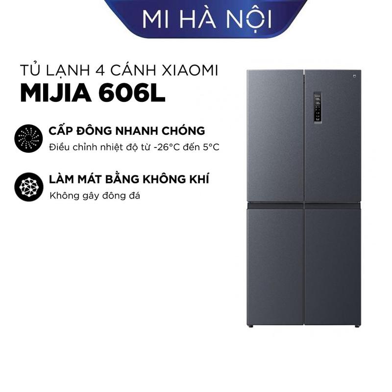 Tủ lạnh 4 cánh Xiaomi Mijia 606L – Có ion bạc làm sạch mùi, cấp đông nhanh chóng