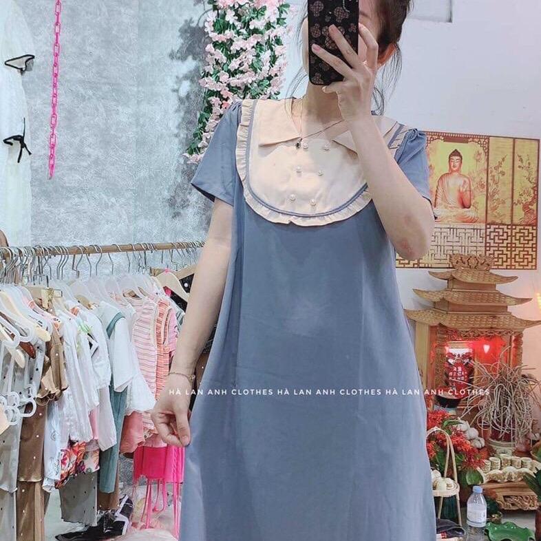 Đầm bầu dáng suông, tay ngắn ,dây lưng điều chỉnh eo 4 màu Nữ Dress Women 0