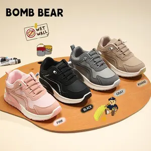 Bomb Bear Style SALE 6.6 6308 Sepatu Sekolah Anak Dengan Fashion Sneakers Mesh Sintetis Premium, Kualitas Nyaman Lentur Ringan Desain Ergonomis untuk Aktivitas Aktif Si Kecil! warna Hitam, Pink, Khaki dan Abu dengan size 26-37