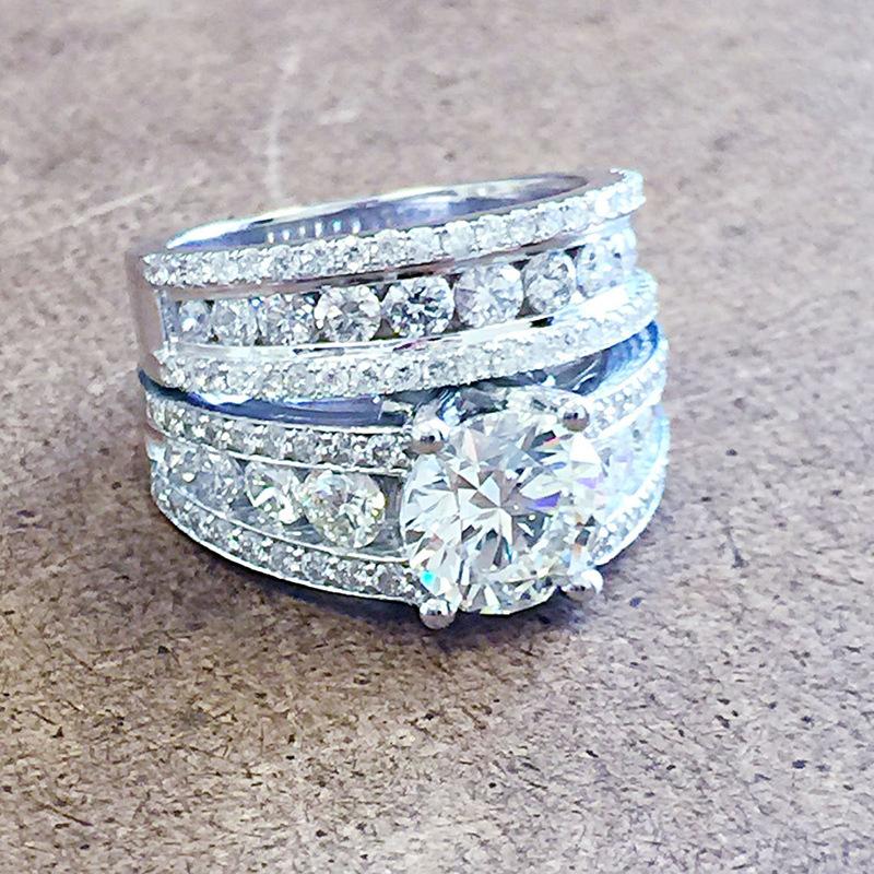 Product Introduction of Bộ Dây Cặp Đôi, Kim Cương Đầy Đủ Sang Trọng, Bộ Nhẫn Đính Hôn Zircon Tinh Tế 5