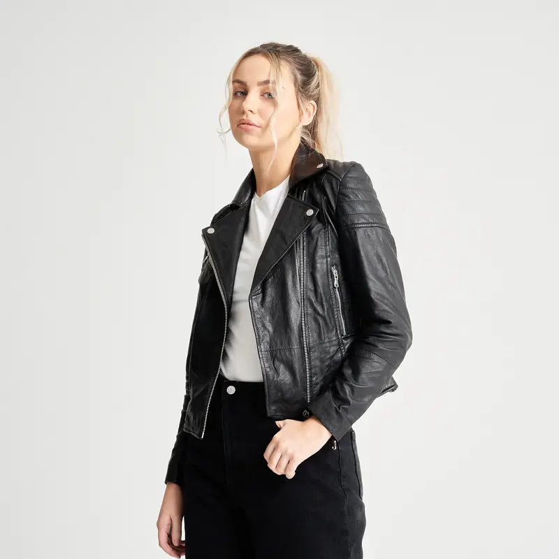 Clara - Women's Real Sheep Leather Jacket | Asymmetric | Womenswear Coats 3