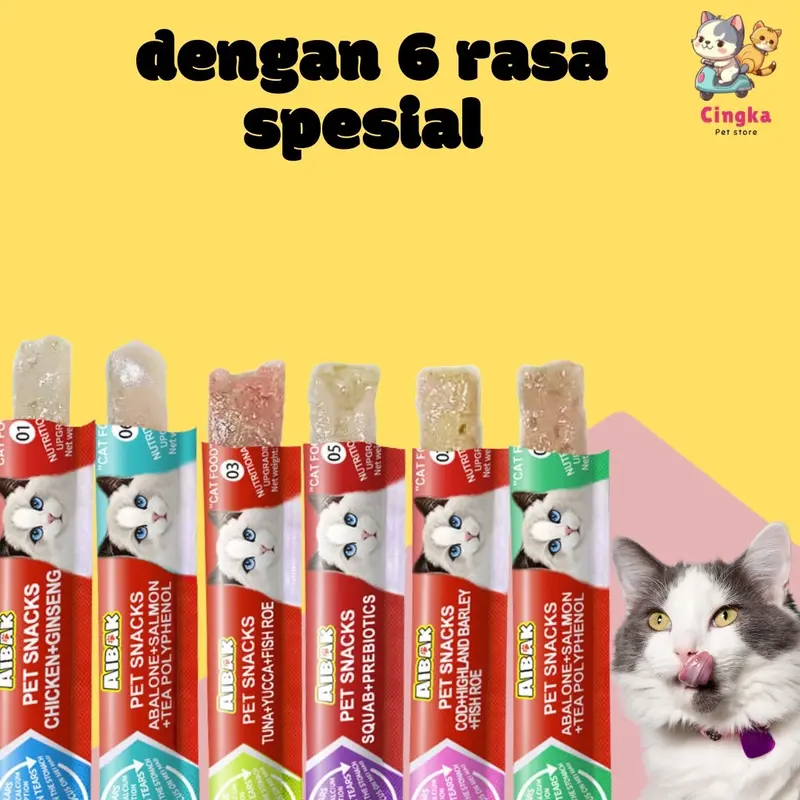 Snack kucing creamy 1 kg 65 pcs Bestseller Cingka natural 24 bulan 5