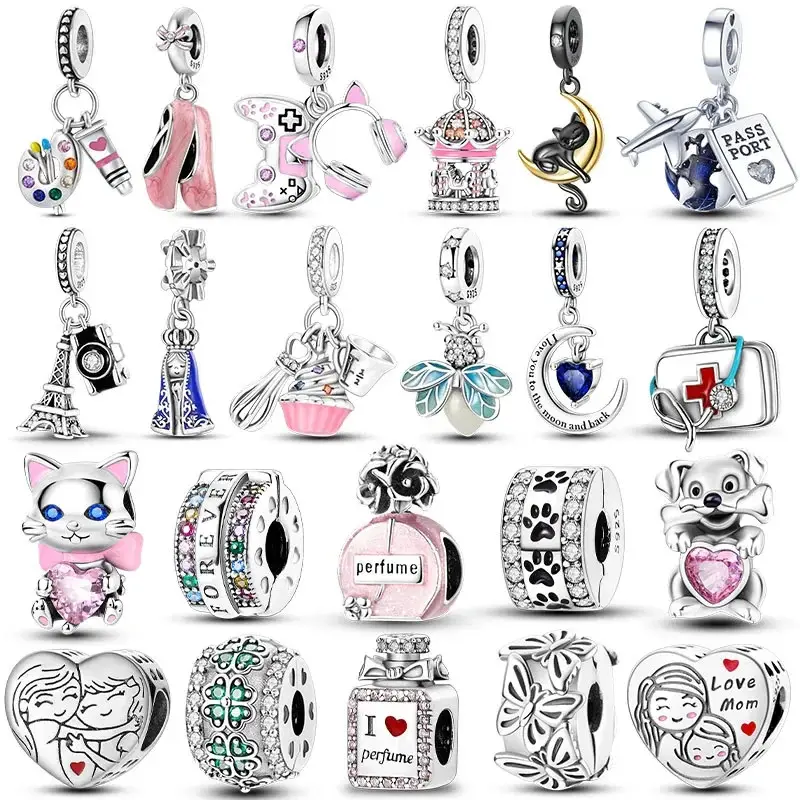 Hot Sale 925 Silver Charms Beads Fit Original Pan Bracelet Making For Woman Jewelry Fashion Pendant