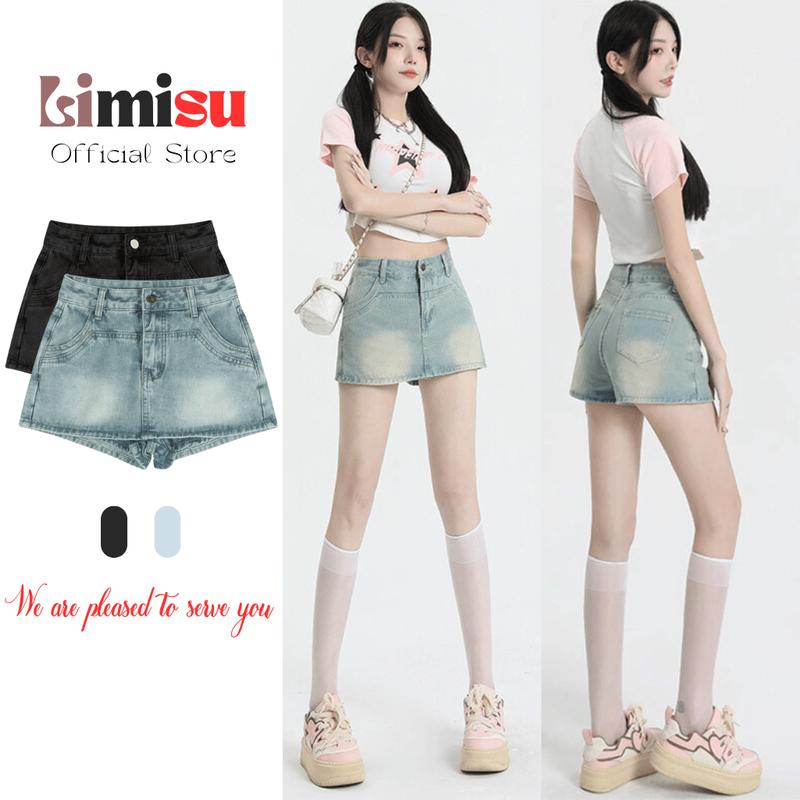 Quần Váy Jean Ngắn Dáng Chữ A LIMISU Có Quần Mặc Trong Quần Giả Váy Jean Dáng Ngắn Sexy