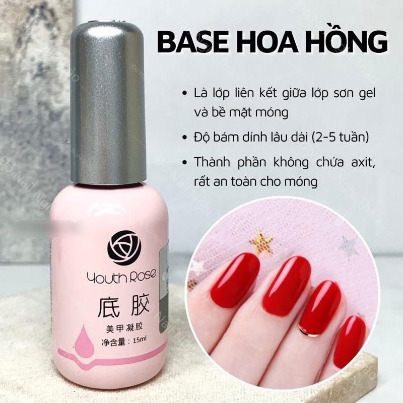 Base top cứng mó.ng hoa hồng , sơn gel liên kết mó.ng 15ml làm nail 1