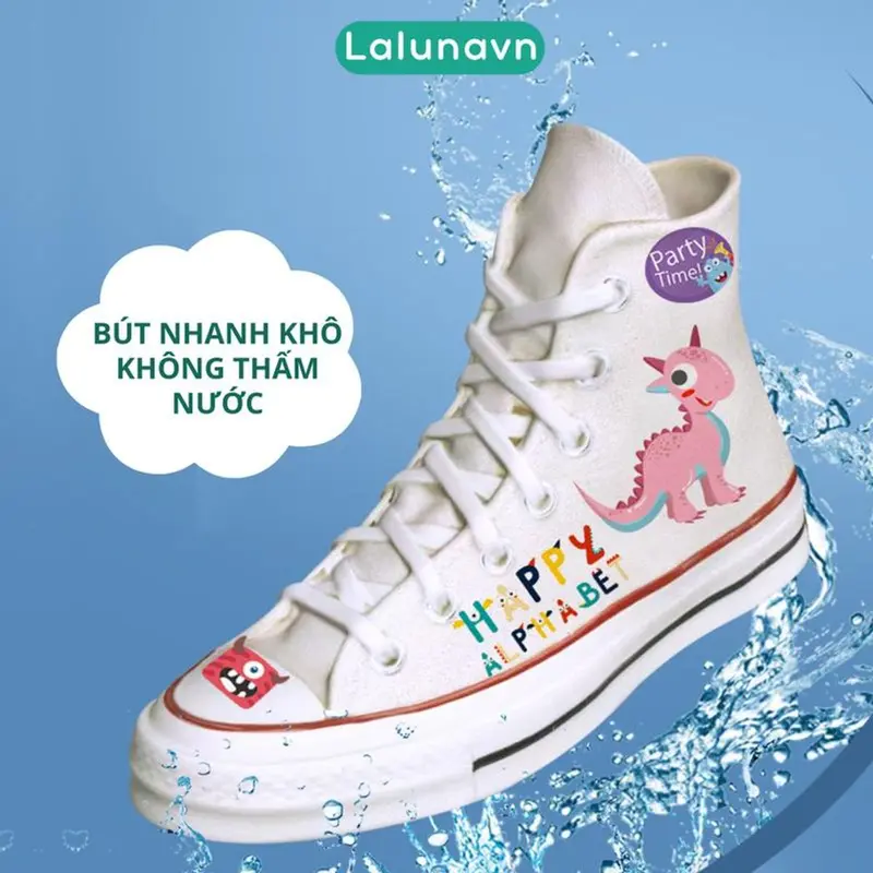Bút Màu marker Acrylic sơn đánh dấu Lalunavn nhiều mực hơn bộ 12/24/36/48/60m hộp nhựa xách tiện dụng B196 4