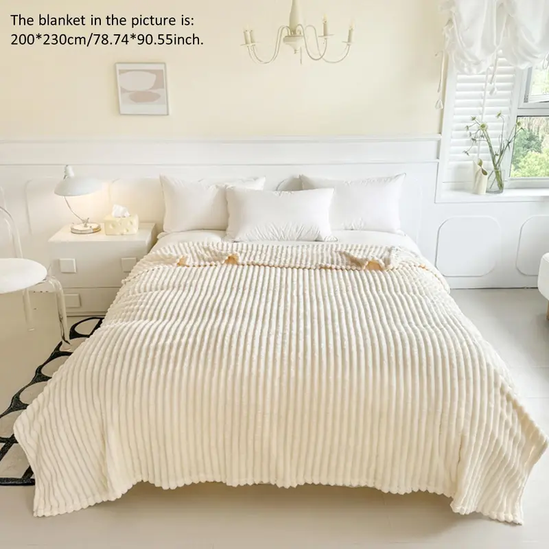 Solid Color Blanket, 1 Count 260GSM Soft Comfortable Skin-friendly Warm Throw, Bedroom Refresh Decor for Bed Sofa Home Dormitory 3