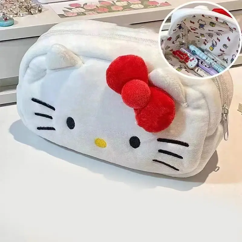 Hộp Đựng Bút Chì Nhồi Bông Hello Kitty Mèo, Thiết Kế Dễ Thương Sanrio, Cinnamoroll, Túi Đựng Mỹ Phẩm Trang Điểm, Dành Cho Bé Gái, Người Sắp Xếp, Văn Phòng Phẩm, Túi Đựng Đồ Du Lịch 0