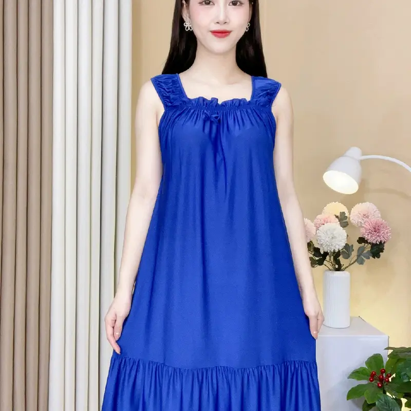 Đầm nhún vai thun lạnh 40-100kg 4