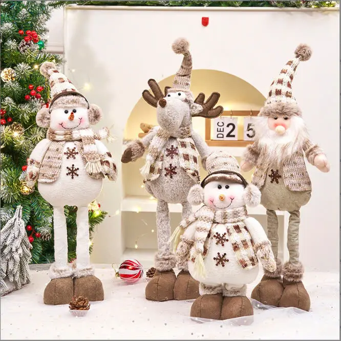 [Cao 53cm]Gấu bông Rút Chân trang trí giáng sinh hình ông già noel, người tuyết, chú tuần lộc, trang trí Noel 1