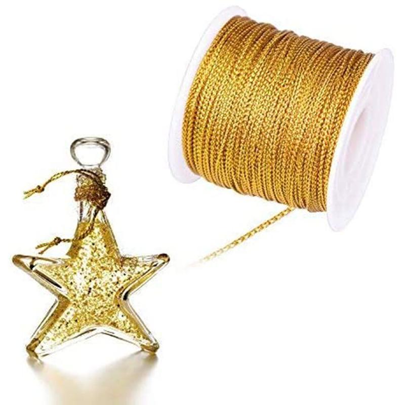 Dây buộc hộp quà, Dây kim loại, Dây gói, Ruy băng Dây kim tuyến, Dây thẻ Rỗng 20 / 100 mét, Thích hợp để trang trí, Lý Tưởng cho Giáng sinh 5